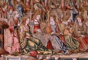 Flemish tapestry. Series The Honours. Honour. Second tapestry in the series. Model Cartoonists from the circle of Bernard van Orley and Jan Gossaert. Manufacture Pieter van Aelst, Brussels. Ca 1550 by Bernard van Orley