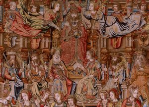 Flemish Tapestry. Series The Honours. Honour. Second Tapestry in the Series. Model Cartoonists from the Circle of Bernard van Orley and Jan Gossaert. Manufacture Pieter van Aelst, Brussels. Ca 1550. Fabric Gold, Silver, Silk and Wool. by Bernard van Orley