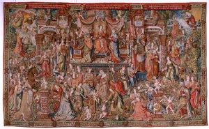 Flemish tapestry. Series The Honours; Prudence. Seventh tapestry in the series. Model Cartoonists from the circle of Bernard van Orley and Jan Gossaert (Mabuse). Manufacture Pieter van Aelst, Brussels. Ca 1550.