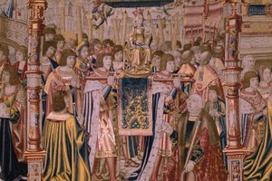 Series The Legend of the Madonna of the Sablon. The Arrival of the statue of the Madonna. by Bernard van Orley