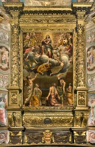 Apse, Altarpiece by Bernardino Gatti called Il Sojaro completed by Giovanni Battista Trotti called IL Malosso, Assumption of the Virgin by Bernardino Gatti