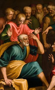 Chapel of the SS Sacrament, First span south side, Bernardino Campi, Lavender of the Feet, (detail) 1569