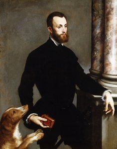 Portrait of a Gentleman, Standing three-quarter length, wearing a black costume and holding a book