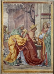 Meeting of St. Anne and St. Joachim at the Golden Door by Bernardino Luini