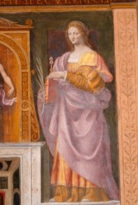 Saint Lucia, Fresco by Bernardino Luini in the Church of Saint Maurice at the Maggiore Monastery, Milan, Lombardy, Italy