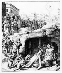 The Adoration of the Magi, engraved by Hendrik Goltzius by Bernardino Passeri