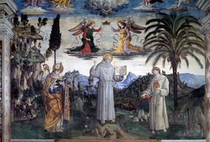 Glory of Bernardino of Siena (Detail) by Bernardino di Betto Pinturicchio