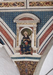 St Augustine of Hippo (detail) by Bernardino di Betto Pinturicchio