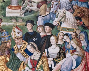 The Piccolomini Library, south east wall: Aeneas Sylvius introduces Eleonora of Aragona to Frederick III