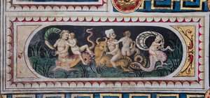 The Piccolomini Library, the Ceiling: Smaller Panel with Scene of Maritime Thiasus (Tritons, Putto and a Nereid), Fresco by Bernardino di Betto, Known as Pinturicchio by Bernardino di Betto Pinturicchio