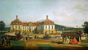 The Imperial Pleasure Palace Schloss Hof, Courtyard Side by Bernardo Bellotto