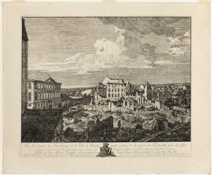 The Ruins of the Pirnaischer Suburb with the Palais Furstenhof by Bernardo Bellotto