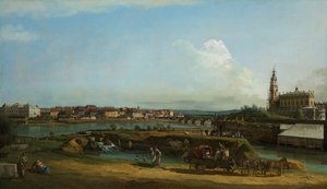 View of Dresden with the Hofkirche at Right by Bernardo Bellotto