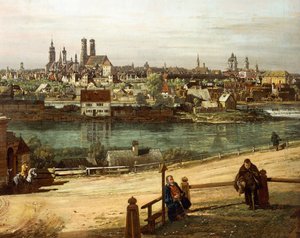 View of Munich from Haidhausen with the River Isar in the Centre (detail) by Bernardo Bellotto