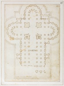 Plan of St Peter’s, Codex Coner, 1513-15