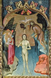 Altarpiece depicting the Baptism of Jesus by St. John the Baptist from the Church of Cabrera