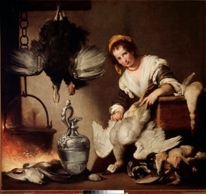 The Cook Woman Plumbing Ducks (Bernardo Strozzi)