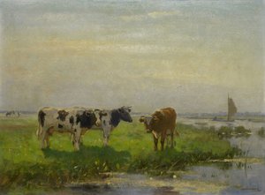Cows in the Meadow by Bernardus Antonie van Beek