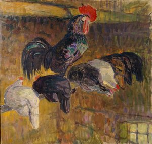 Morning in the Hen House by Bernhard Dorotheus Folkestad
