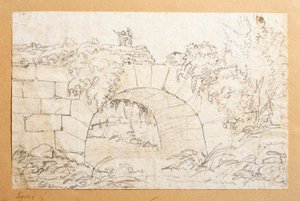The Ponte de Nono Bridge over the Marrano River, Outside Rome (?) by Bertel Thorvaldsen