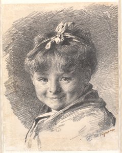 Portrait of a Little Girl with Short Hair and Headband