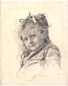 Portrait of a Little Girl with Long Hair and Hairband