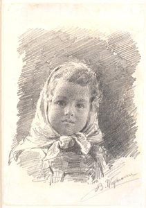 Portrait of a Little Girl with a Headscarf