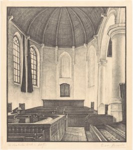 The Walloon Church in Delft by Bertha van Hasselt (signed by artist)