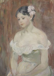 Girl with decollete The Flower in Hair by Berthe Morisot