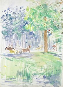 Horse and Carriage on a Woodland Road by Berthe Morisot
