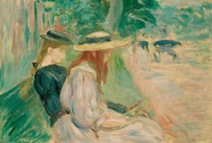 On a Bench in Bois de Boulogne by Berthe Morisot
