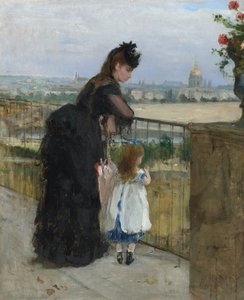 Woman and child on a balcony by Berthe Morisot