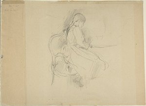 Young Girl Seated at a Table by Berthe Morisot