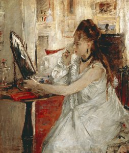 Young Woman Powdering Her Face