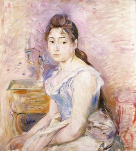Young Woman in a Blue Corset