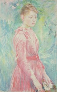 Young girl in a pink gown