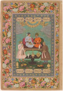 Jahangir Entertains Shah Abbas from the St. Petersburg Album, c.1620