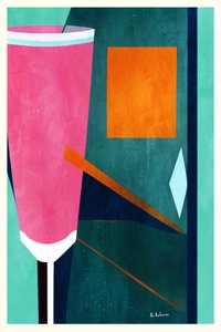 Pink Orange Geometric Abstract