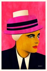 Stylish Woman Pink Hat by Bo Anderson