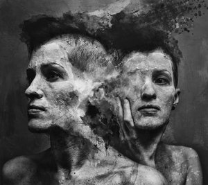 Textured Duality Portrait by Bodnar