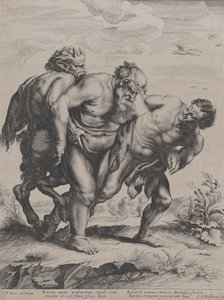 The Drunken Silenus, Supported by a Satyr and a Faun by Boetius Adams Bolswert