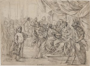 Moses as a Child Trampling the Pharaoh’s Crown Underfoot by Bonaventura Lamberti