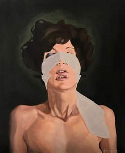Expressive Blindfolded Woman