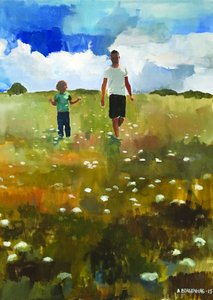 Father Son Summer Walk