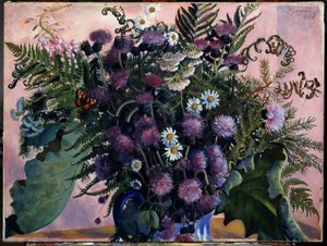 Finnish Bunch of Flowers by Boris Mikhailovich Kustodiev