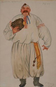 Costume design for the opera The Fair at Sorochyntsi by Modest Mussorgsky, 1919 by Boris Mikhailovich Kustodiev