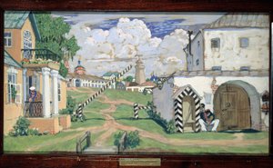 Stage Design for the Theatre Play The Fiery Heart by Alexander Ostrovsky by Boris Mikhailovich Kustodiev