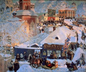 Winter, Shrovetide by Boris Mikhailovich Kustodiev