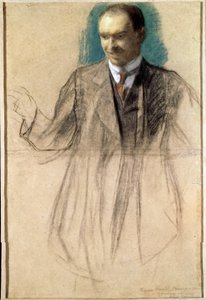 Portrait of the Artist Kusma Petrov Vodkin by Boris Mikhailovich Kustodiev