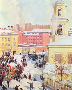 The 27th of February 1917 by Boris Mikhailovich Kustodiev